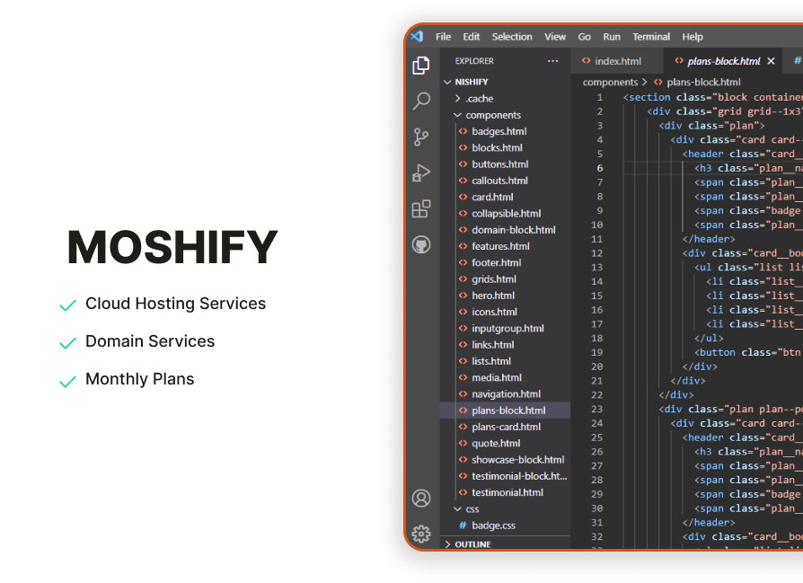 Moshify Cloud-Service Website Preview